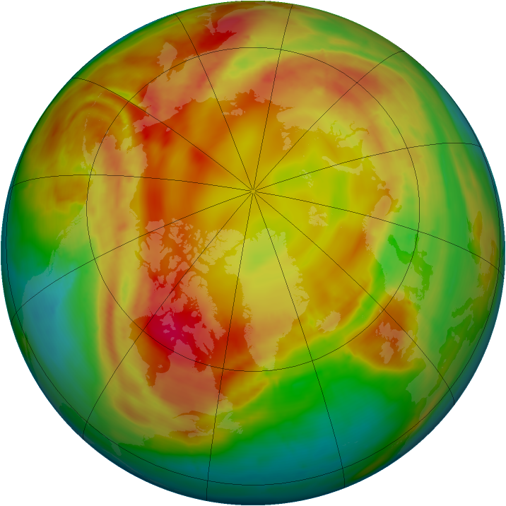 Arctic ozone map for 13 February 2015